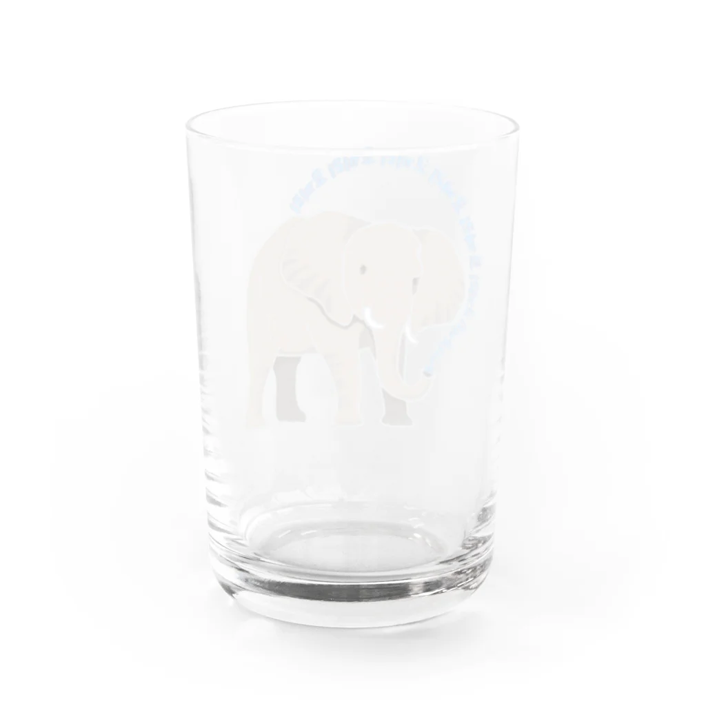 LalaHangeulのアフリカゾウさん　ハングルバージョン Water Glass :back