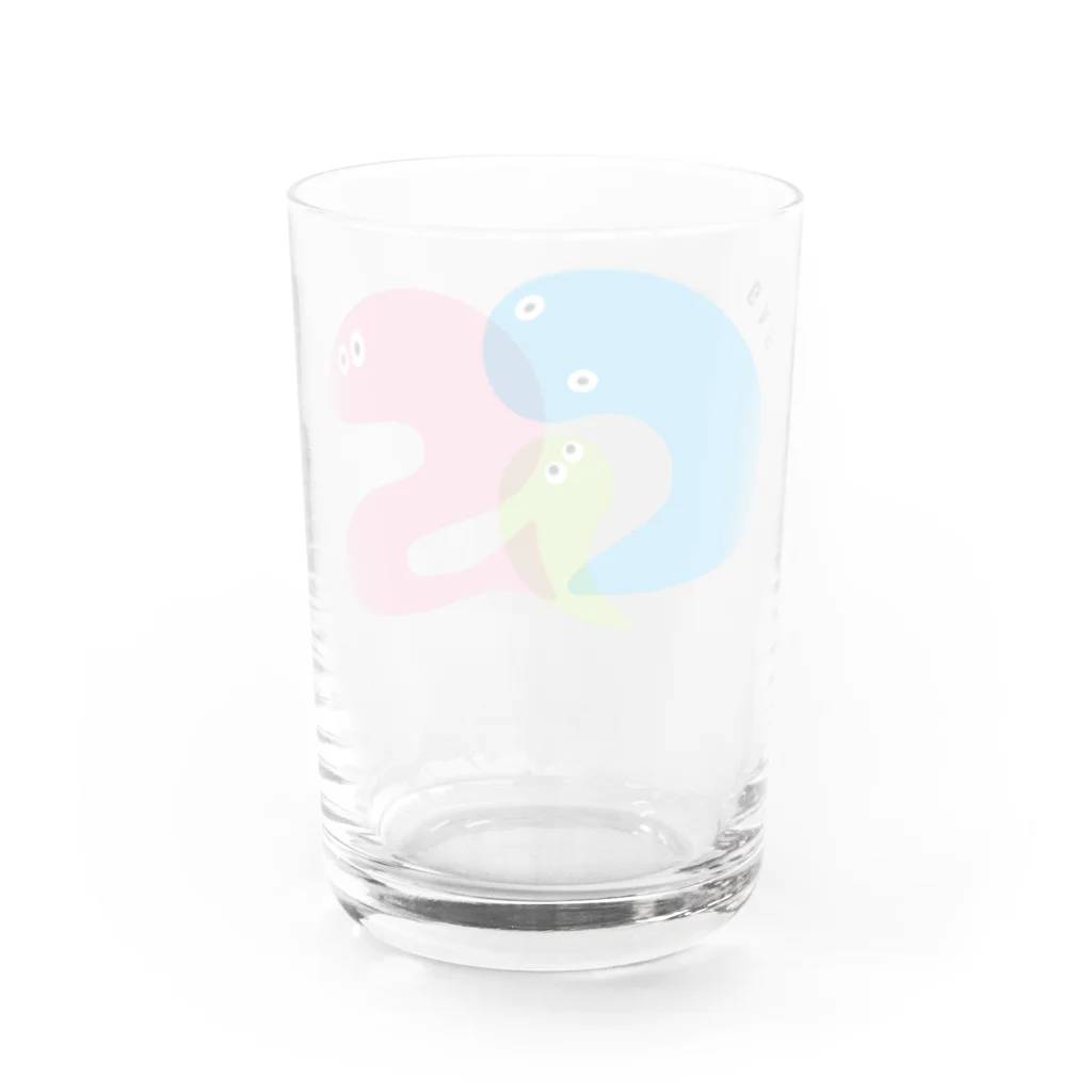 がさっ子クラブのいきものガサり タイポグラフィ（カラー1） Water Glass :back