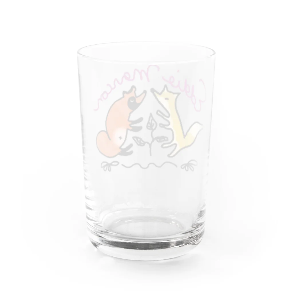 haneponのEddie Marcon タヌキツネ Water Glass :back