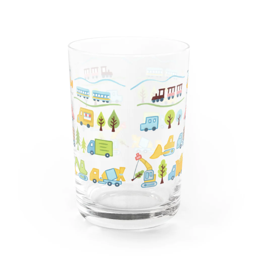 Norinののりものたちと森 Water Glass :back