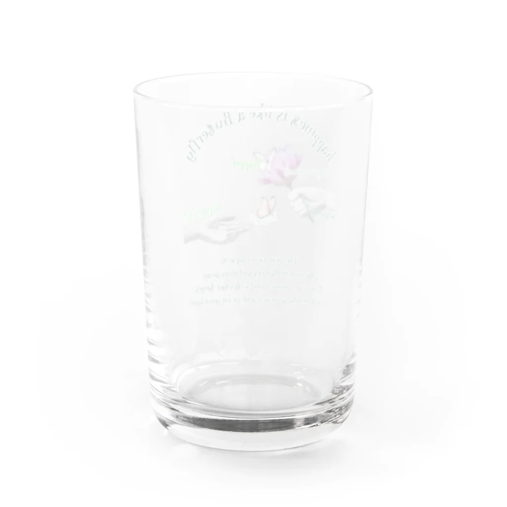 だっくのcollageart storeのβutterfly Water Glass :back