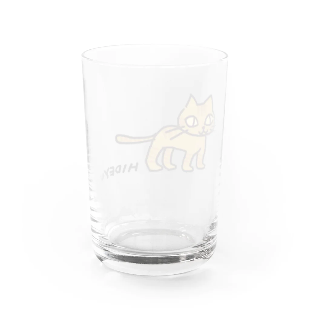 HIDEYUKIのおみせの茶トラ Water Glass :back