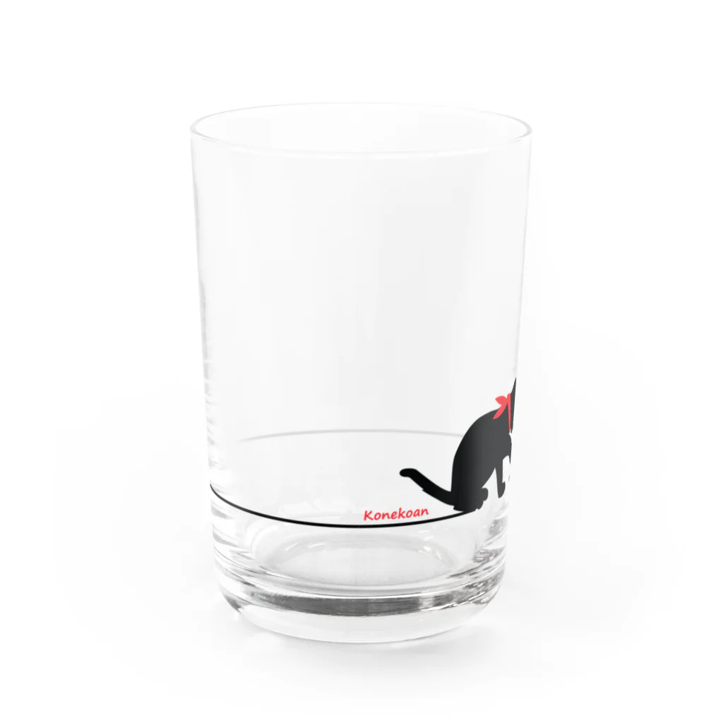 鼓猫庵商店【公式】の毛糸で遊ぶ猫 Water Glass :back