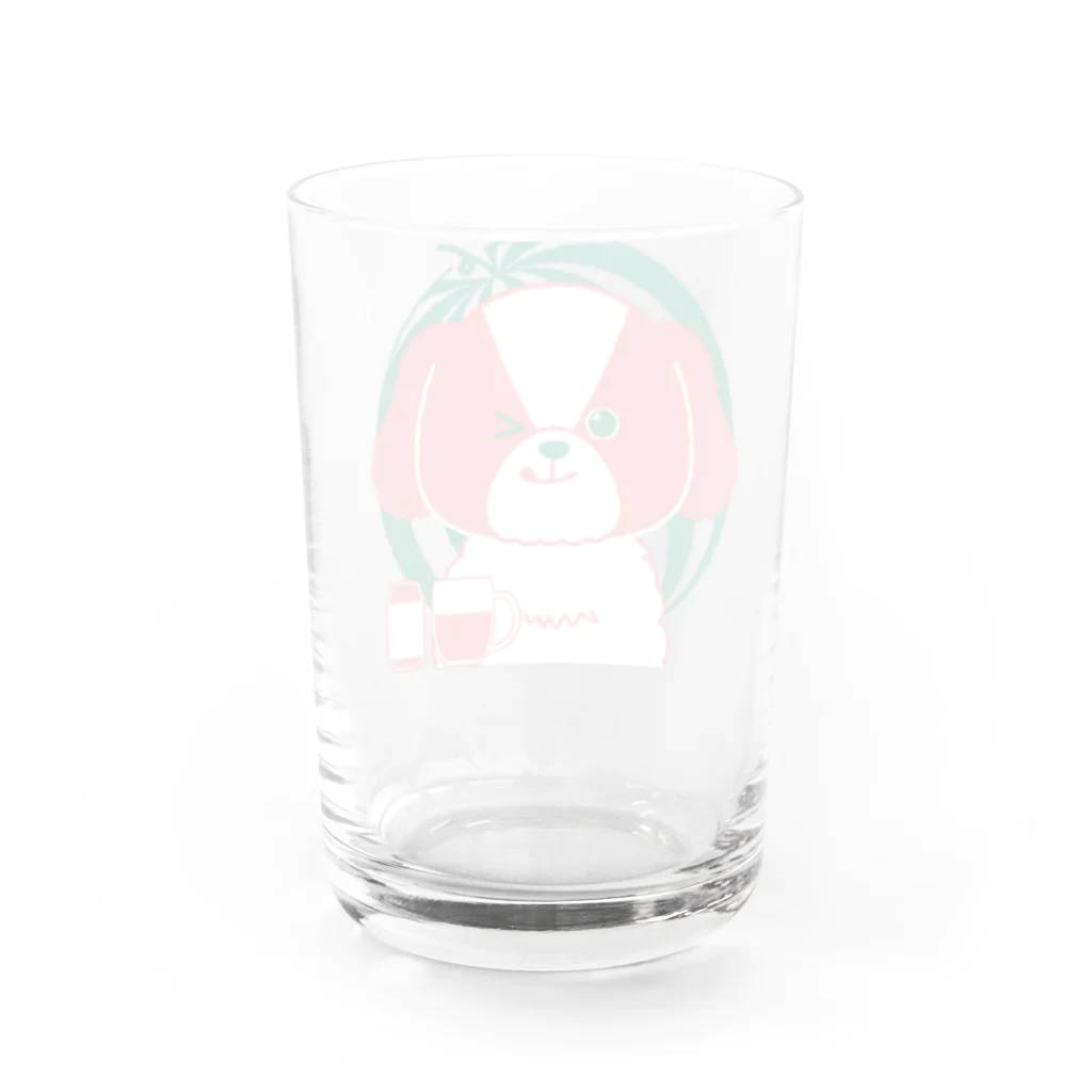 たけよんのすいかカラーのけんちゃん Water Glass :back