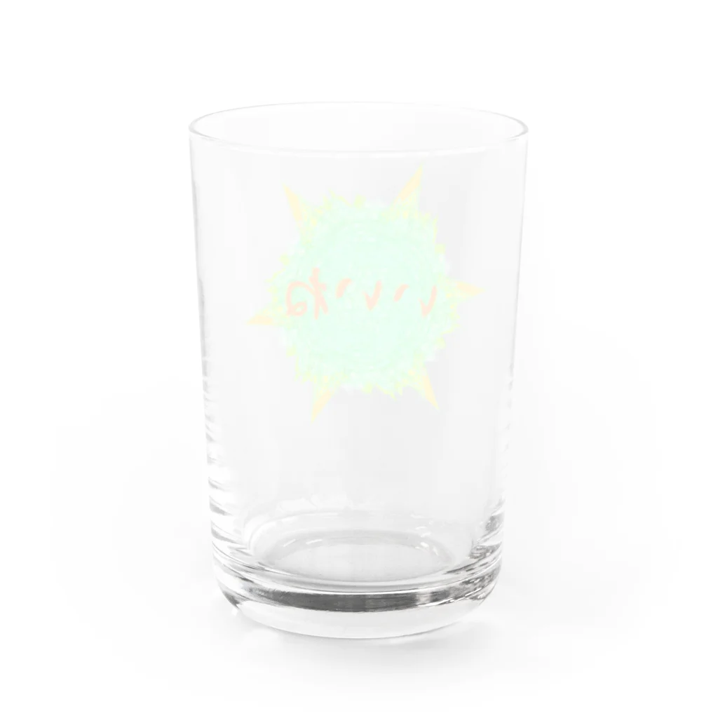 Blue_green_Fksのグリーンとオレンジのいいねグラス Water Glass :back