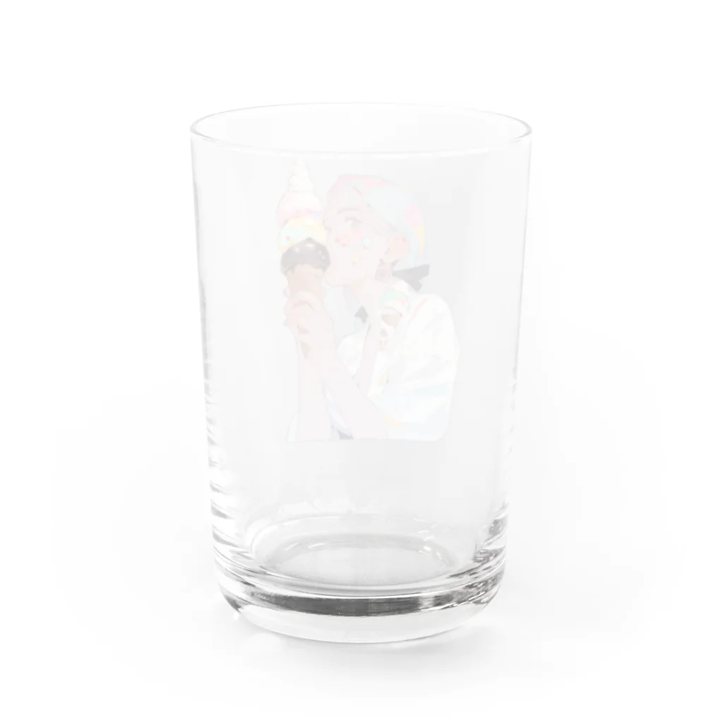 ヤバいTシャツ屋しゃんの暑い夏はアイスだ011 Water Glass :back