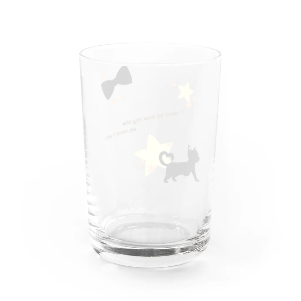 rayloidropのハートにゃんこ Water Glass :back