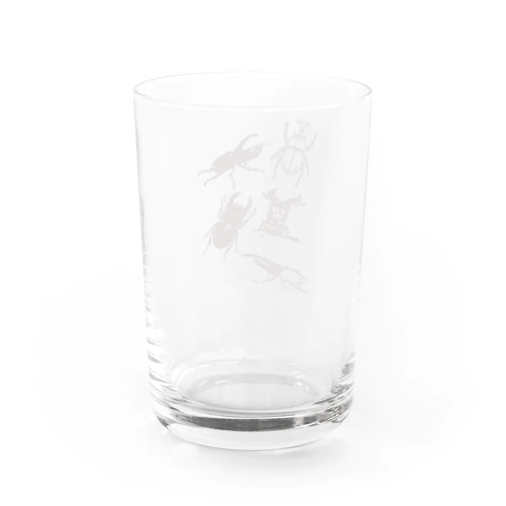 23_drawingのカブトムシとクワガタ Water Glass :back