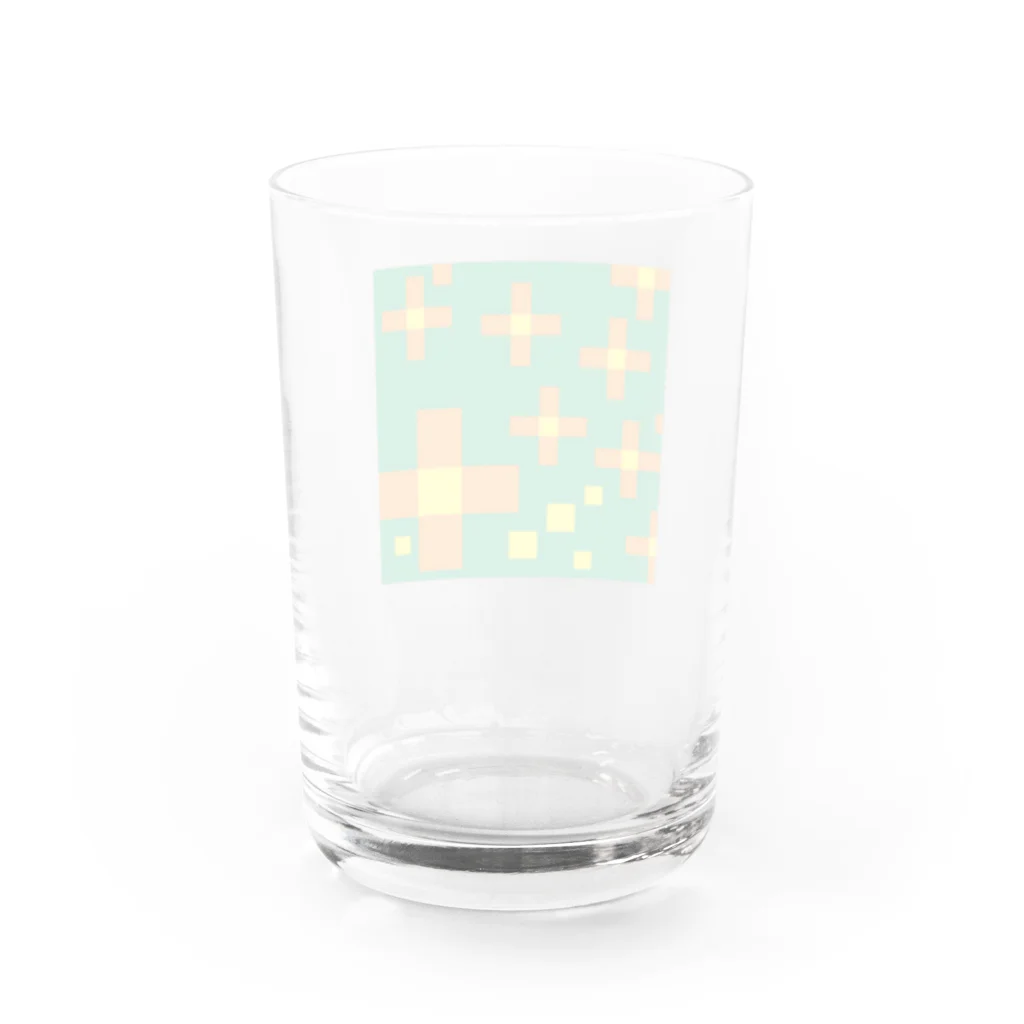 1080shopの花オレンジ Water Glass :back