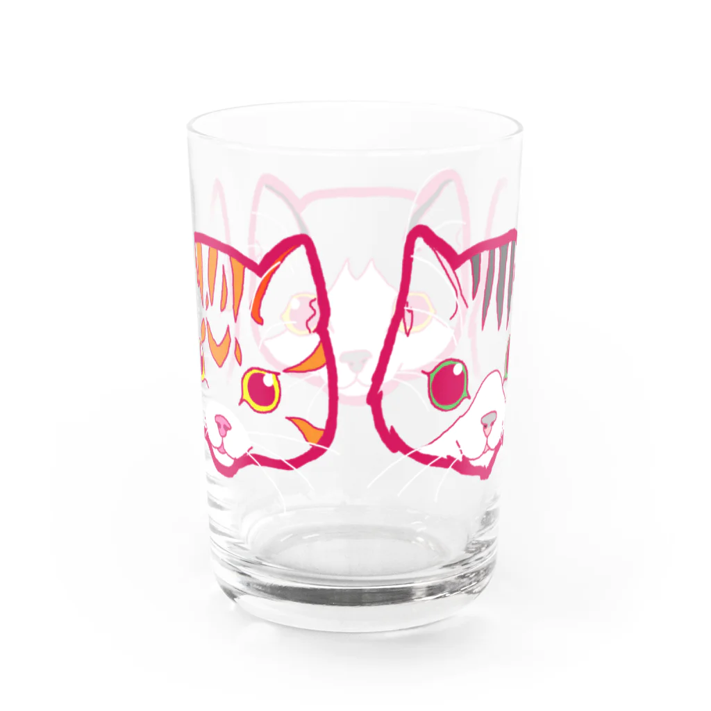 9livesworkのまる目おやつ時間（透過） Water Glass :back