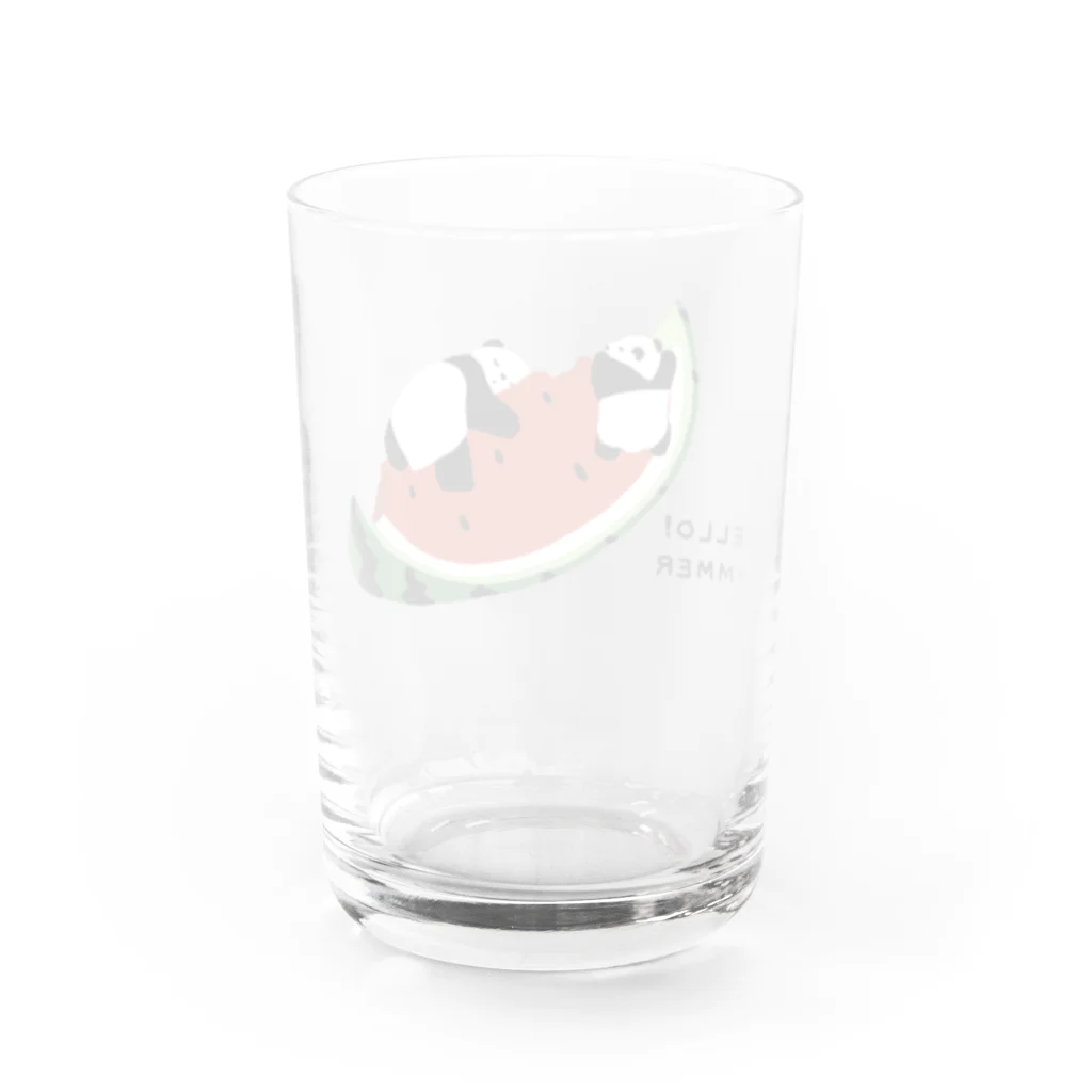 kiki25のゆらゆらスイカとすやすやパンダたち Water Glass :back