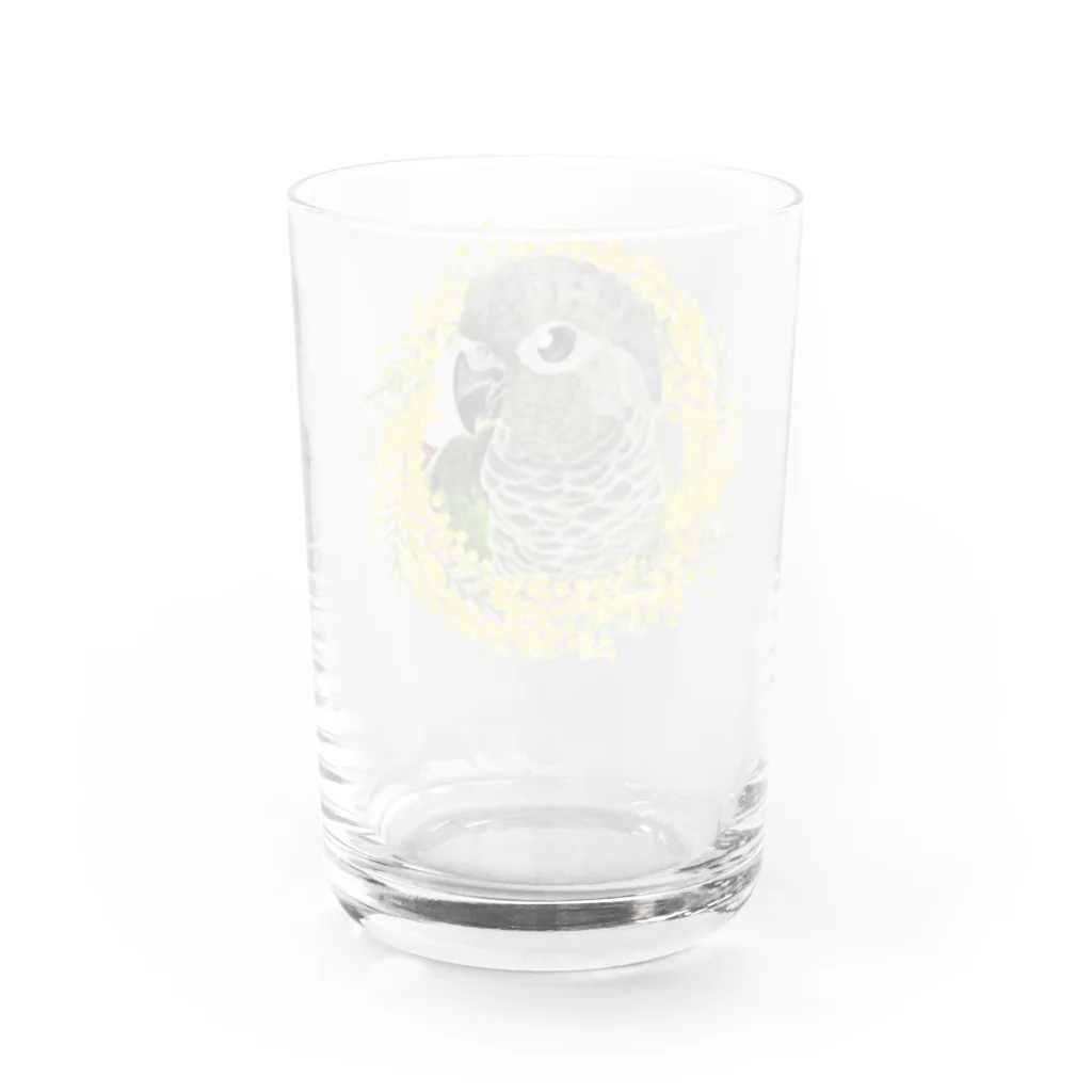 mariechan_koboの038 ウロコインコノーマル ミモザのリース Water Glass :back