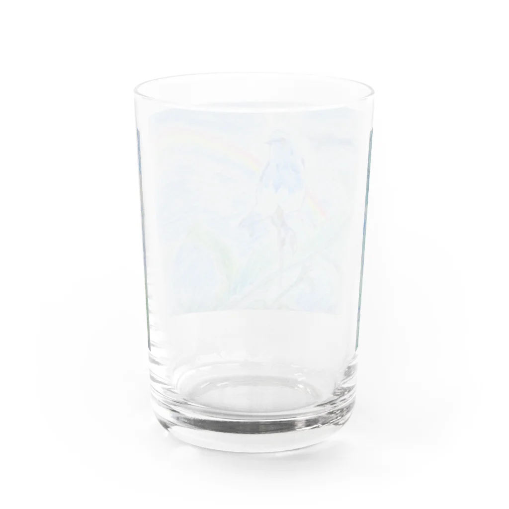 癒やし隊の鳥（青い鳥) Water Glass :back