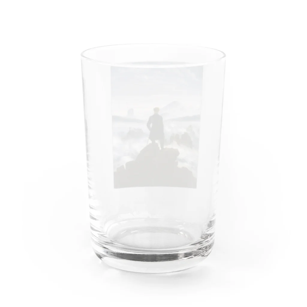 世界美術商店の雲海の上の旅人 / Wanderer above the Sea of Fog Water Glass :back