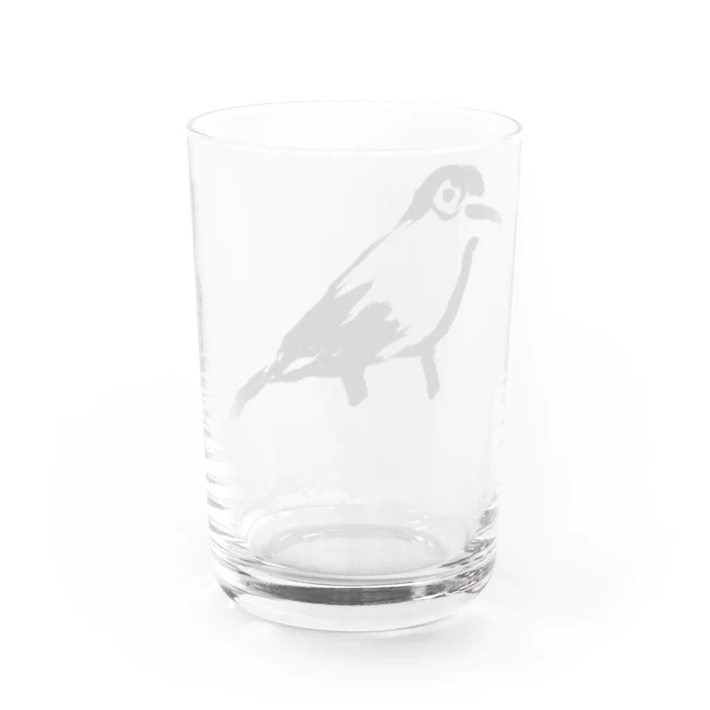 あじつけのりのトリちゃん（すみ絵ふう） Water Glass :back