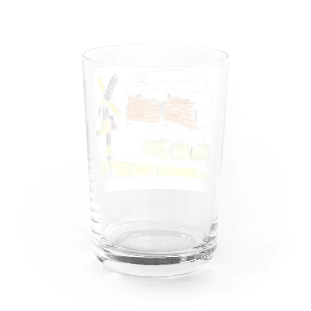 裸足になれるのふみきりマン Water Glass :back