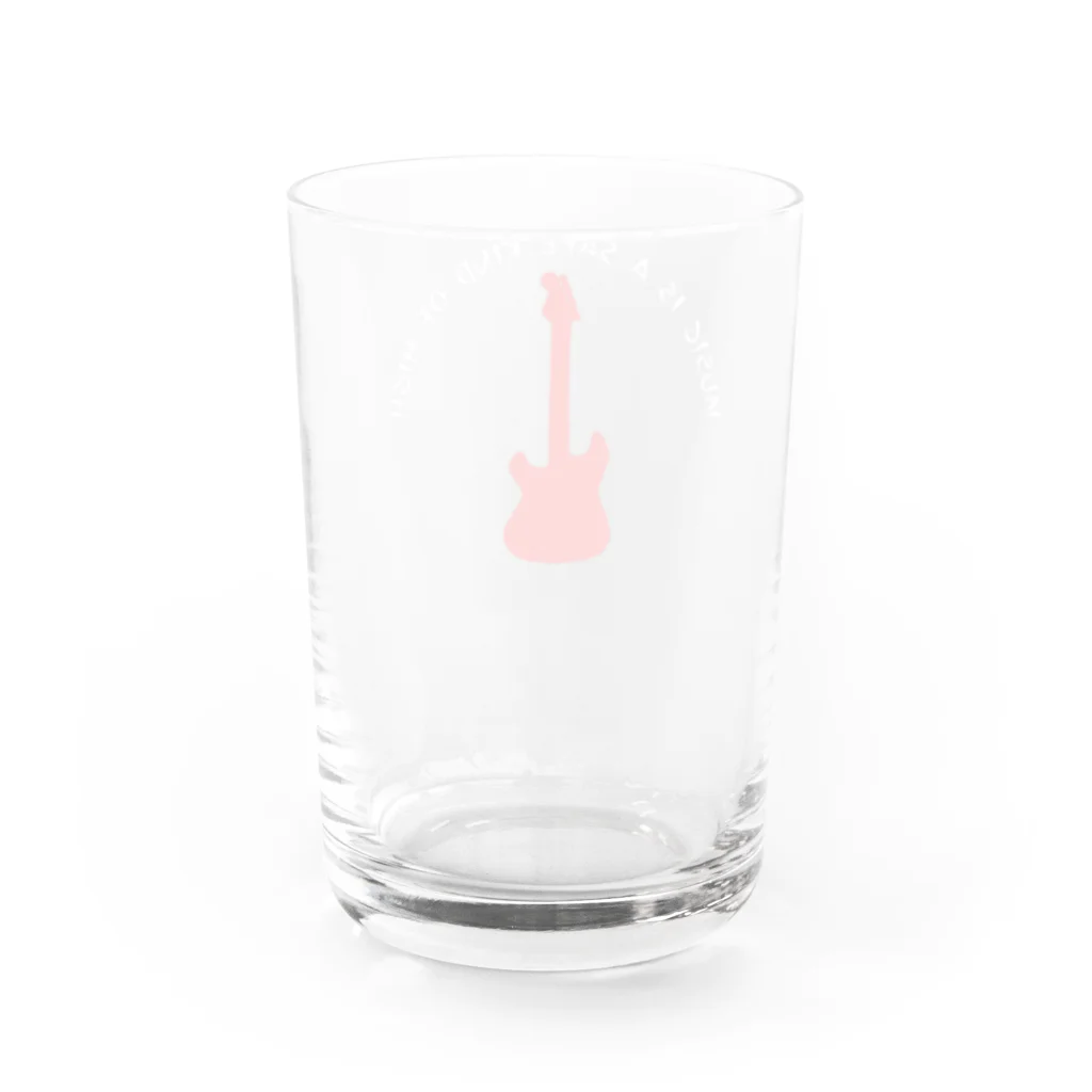 サトオの赤いギター Music is a safe…ギタリスト名言 白 Water Glass :back