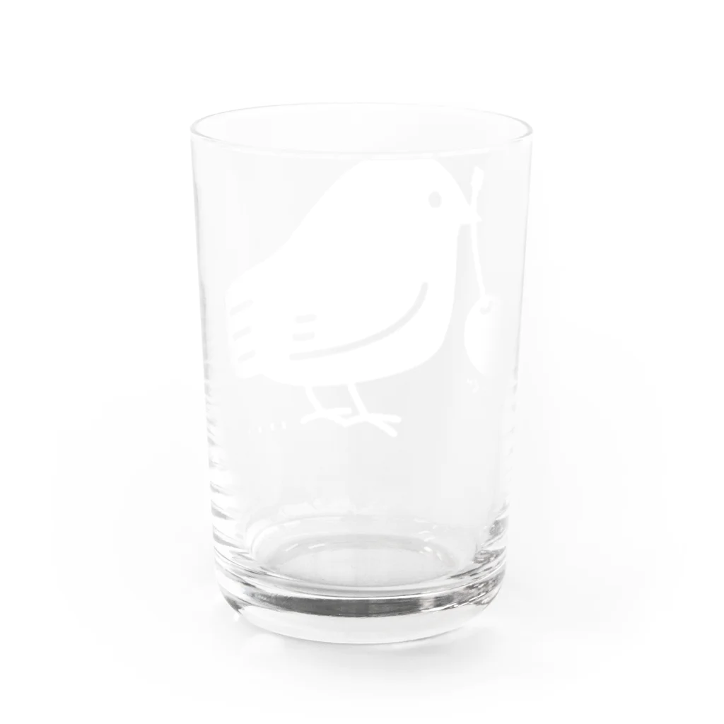 イラスト MONYAAT のみつぐトリ 白 Water Glass :back