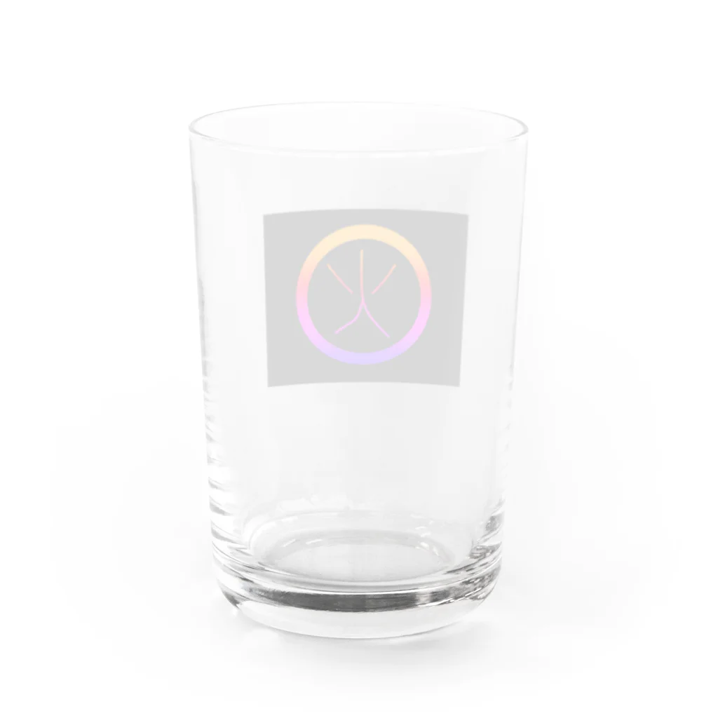 和の池の丸の中の火の字 Water Glass :back