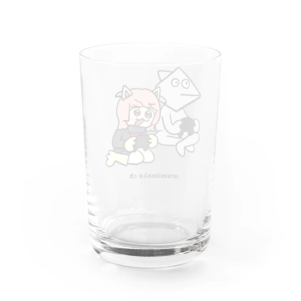 浦見のスズリのマコジュゲGAMES_黒文字ver Water Glass :back