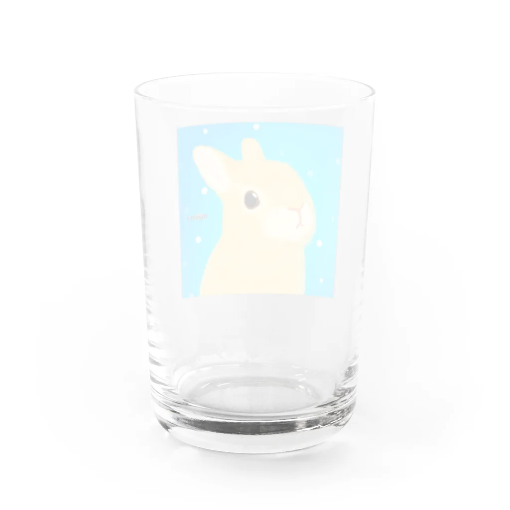 虹色PLUSの夏色キュートなウサギちゃん Water Glass :back