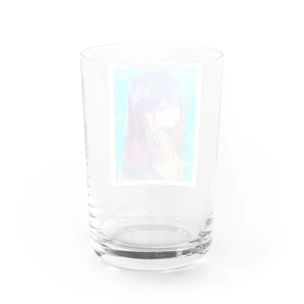 帆波　綾の青髪 Water Glass :back