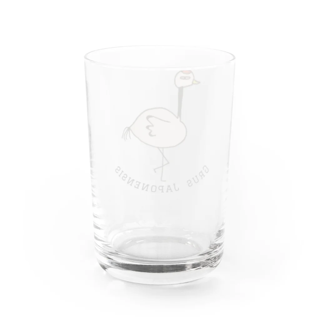 図鑑『動物達は自由奔放。』の『Grus Japonensis』＝タンチョウヅル Water Glass :back