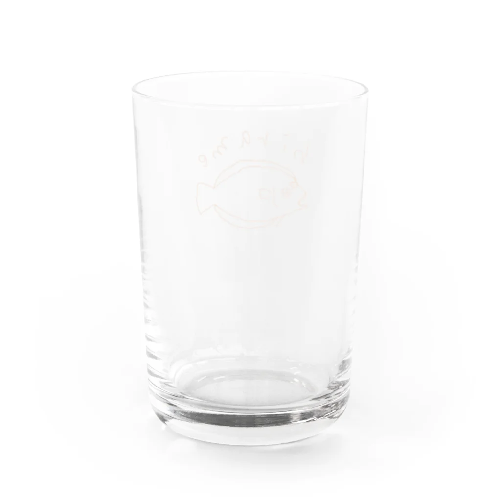 ゆるデザイン shopのゆるヒラメ Water Glass :back