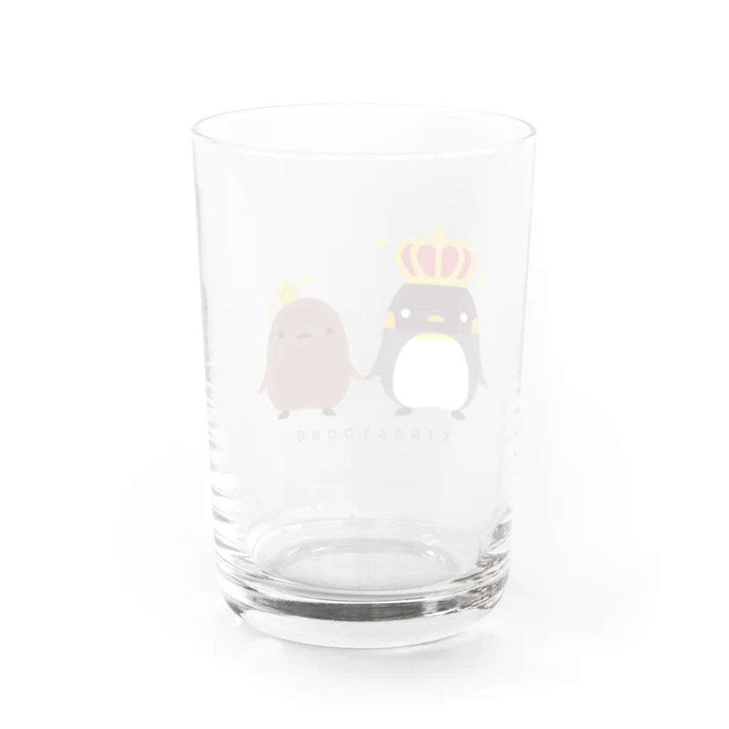 まるいペンギンの店のKING ＆ YOUNG Water Glass :back