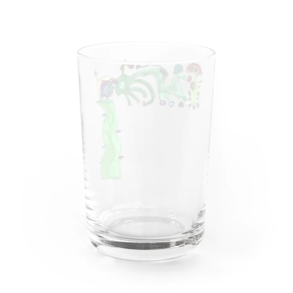 ru_machanのFlowers thinking about mess 002 Water Glass :back
