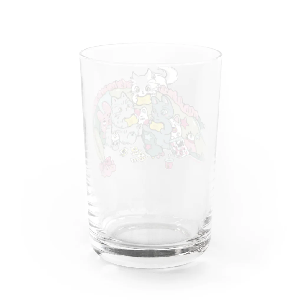 猫のきぬくんのお店の夢中なにゃんず Water Glass :back