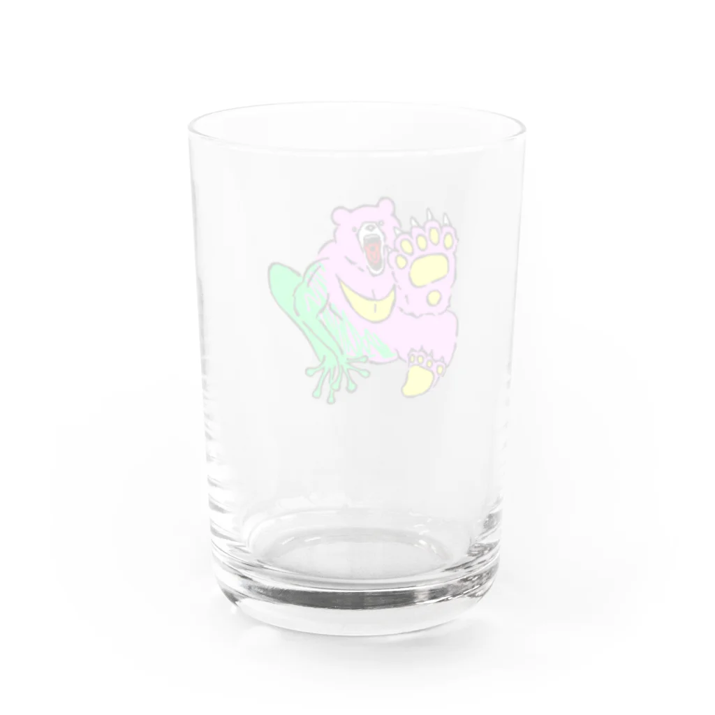 楽しいタカちゃんのくま吉がえる Water Glass :back