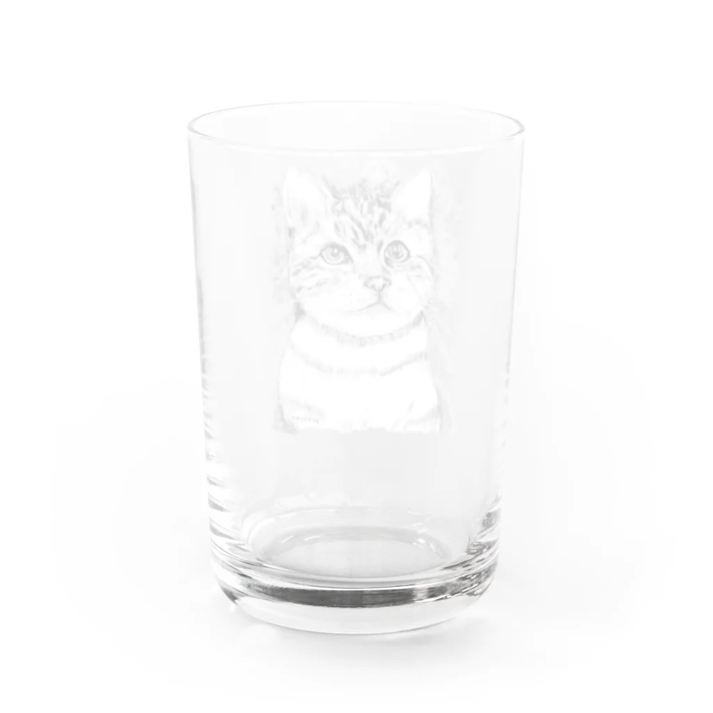 greetenのアート猫　モノクロ　 Water Glass :back