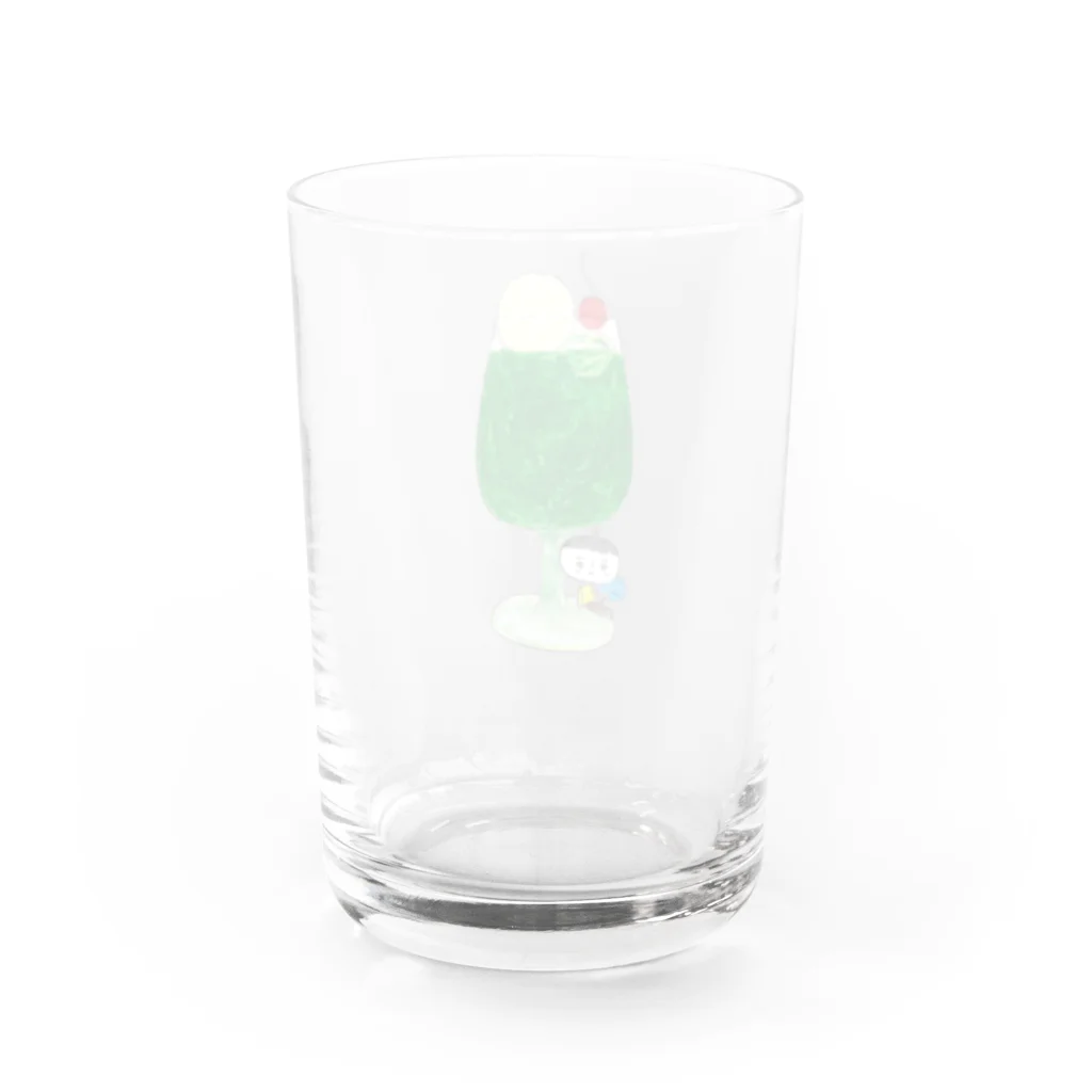 iii sum+ illustrationのmelon soda Water Glass :back