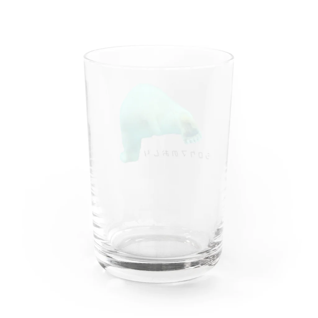 犬カマキリのシロクマのおしり Water Glass :back