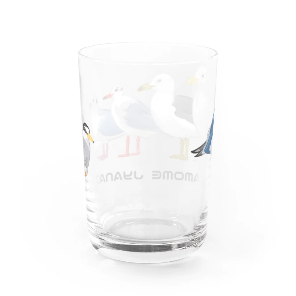 やちよ｜リアル鳥イラストのKAMOMEJYANAI Water Glass :back