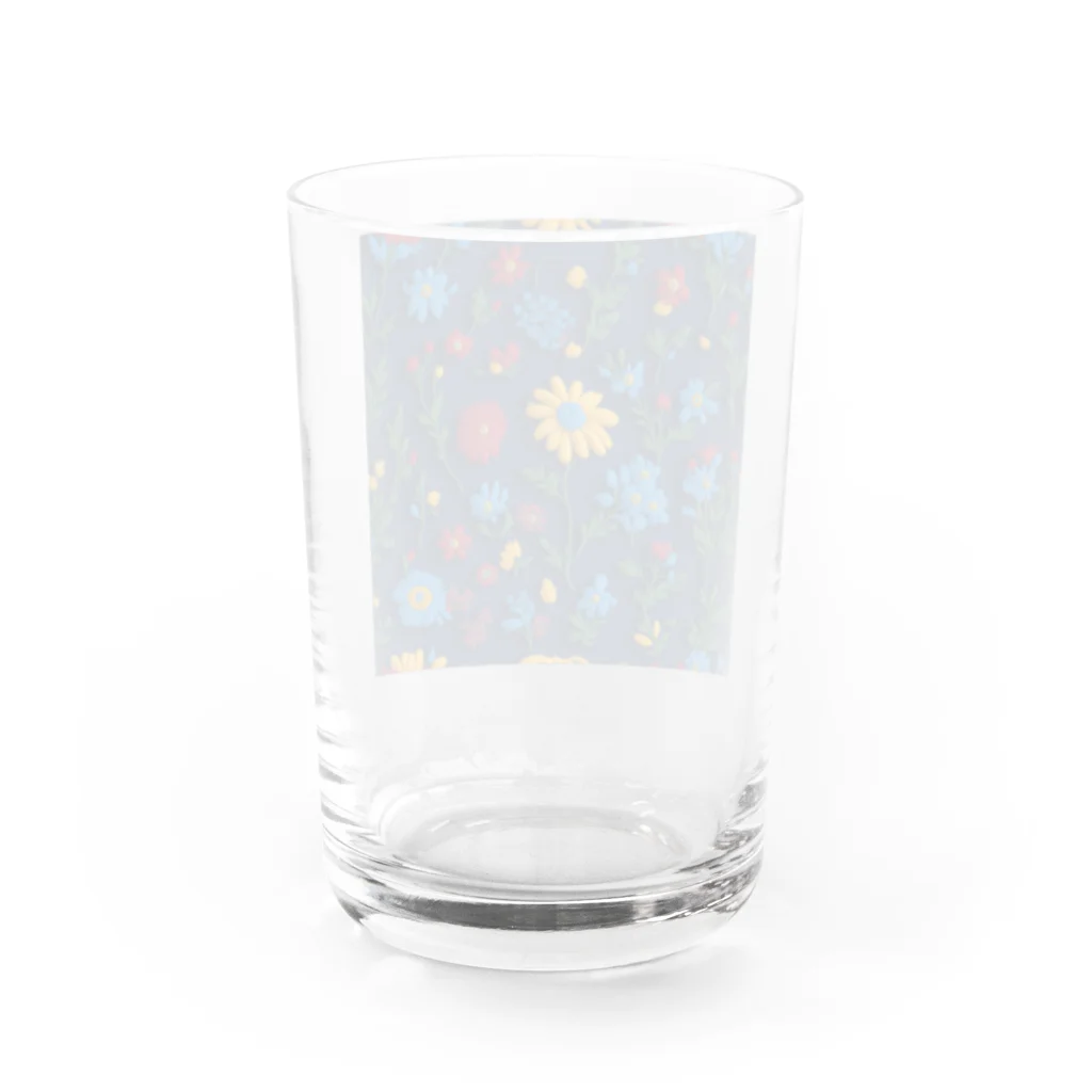 _Anzu_homedecorの3D 花柄　ブルー Water Glass :back