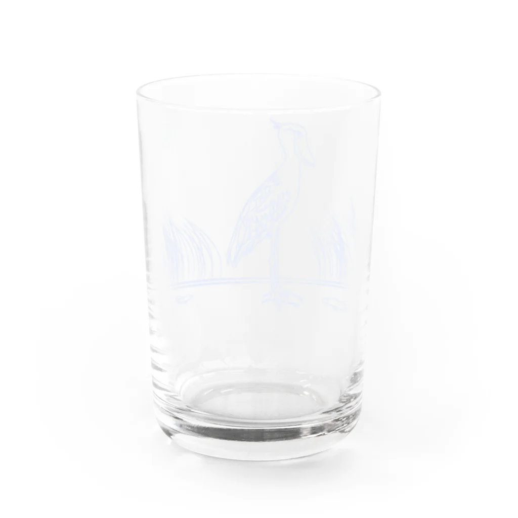 Blue Gemのハシビロコウとハイギョ Water Glass :back