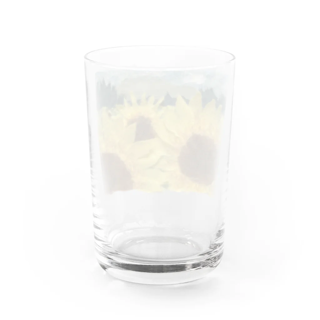 米農家の絵描きのひまわり畑 Water Glass :back