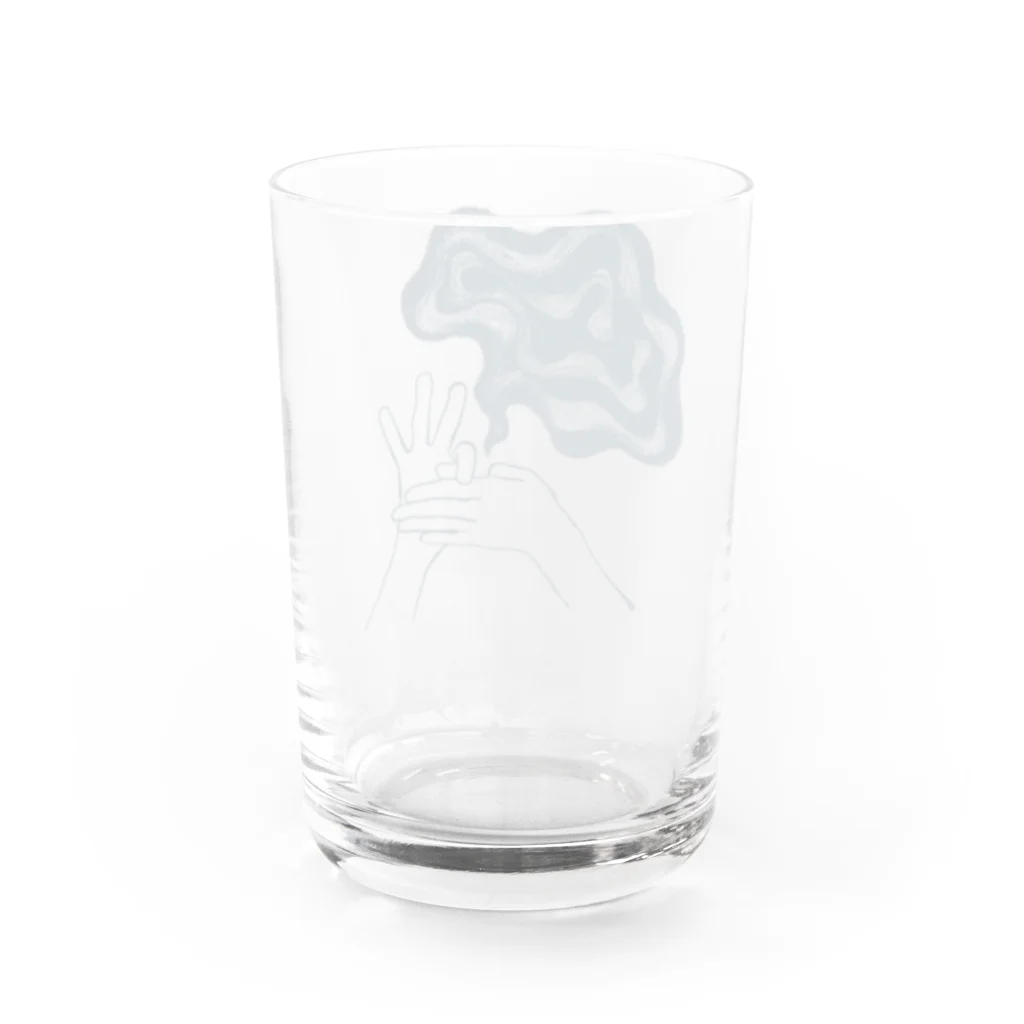 北風のゼリーのモヤるマジック（紺） Water Glass :back