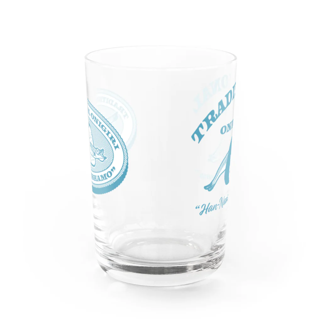 北風のゼリーの半生ししゃもおにぎりグラス（ブルースカイ） Water Glass :back