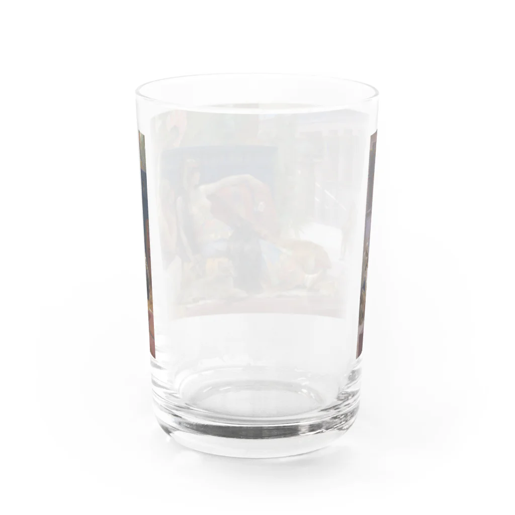 世界美術商店の死刑囚に毒を試すクレオパトラ / Cleopatra Testing Poisons on Condemned Prisoners Water Glass :back