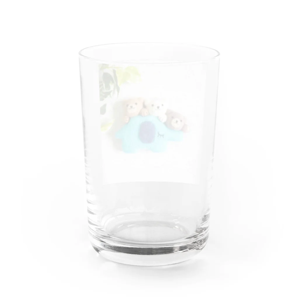 kumamia（くまみあ）のくまの3兄弟（ぞうさん） Water Glass :back