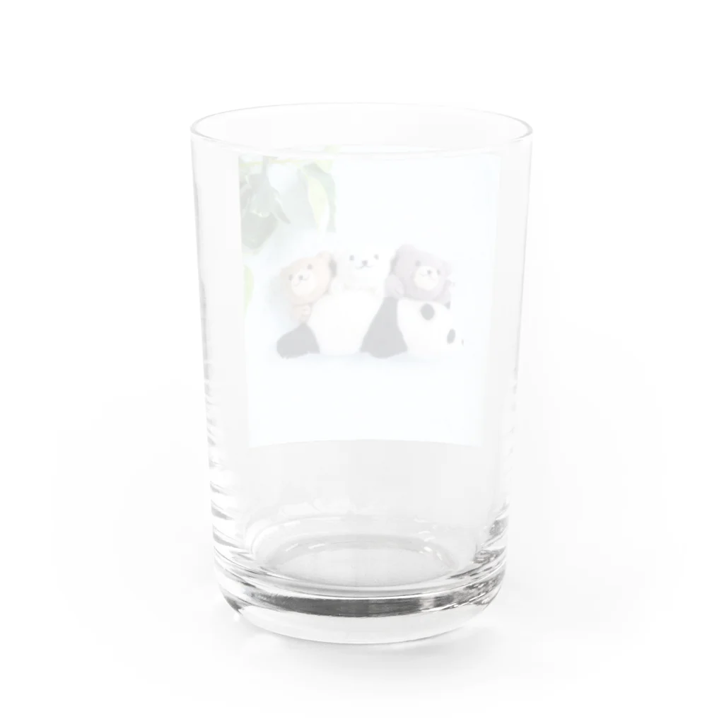 kumamia（くまみあ）のくまの3兄弟（寝そべりパンダ） Water Glass :back