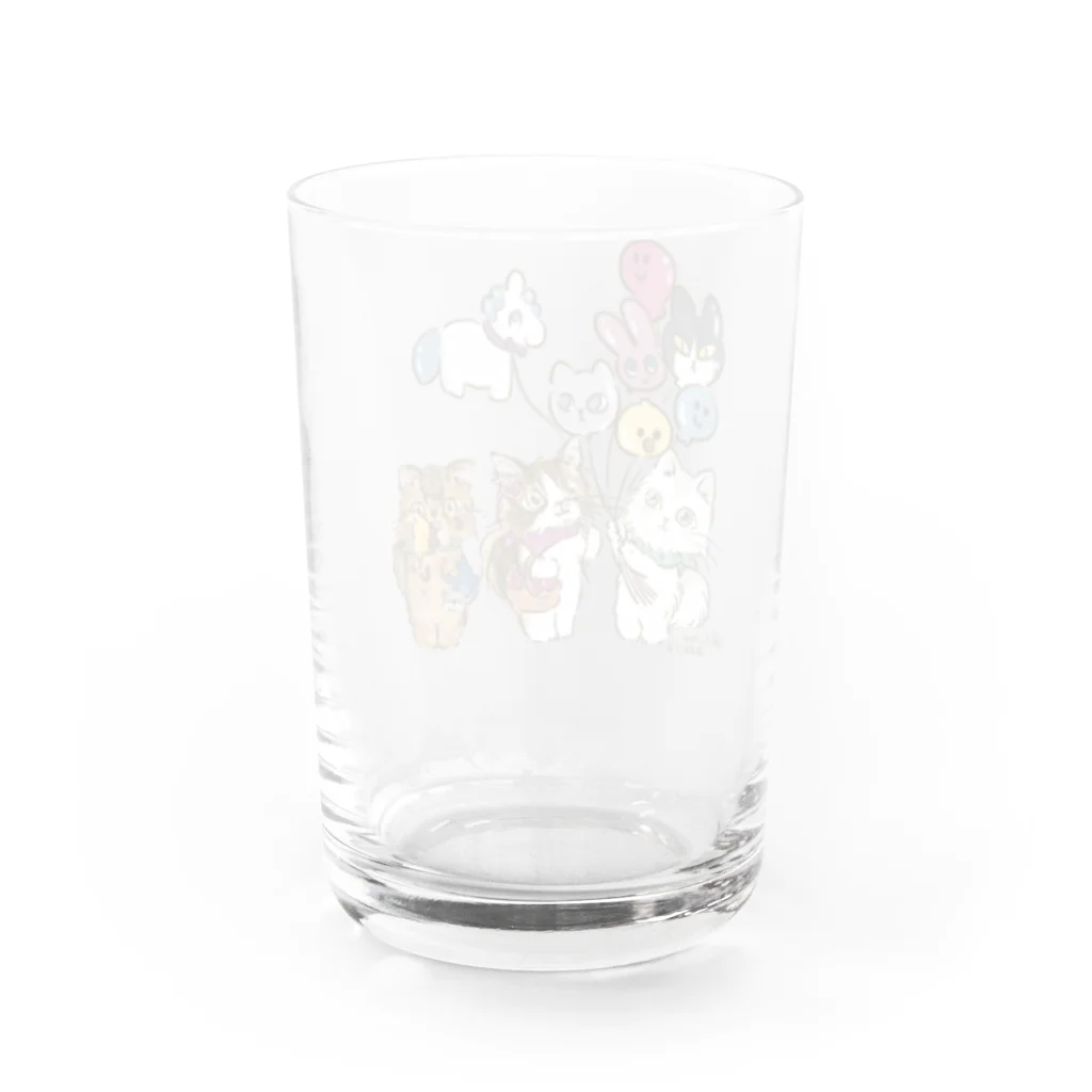 猫のきぬくんのお店のミロクくんとアンジュちゃん Water Glass :back