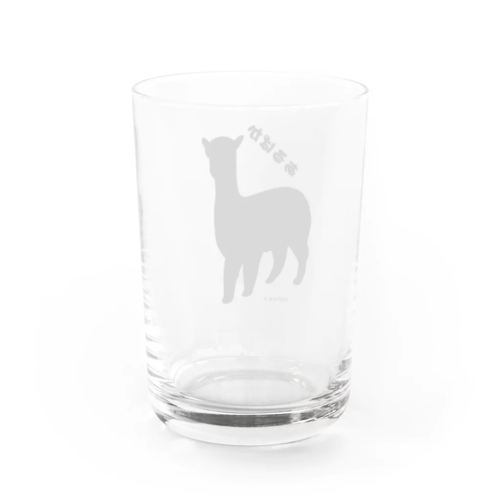 虹色PLUSのアルパカさんシルエット Water Glass :back