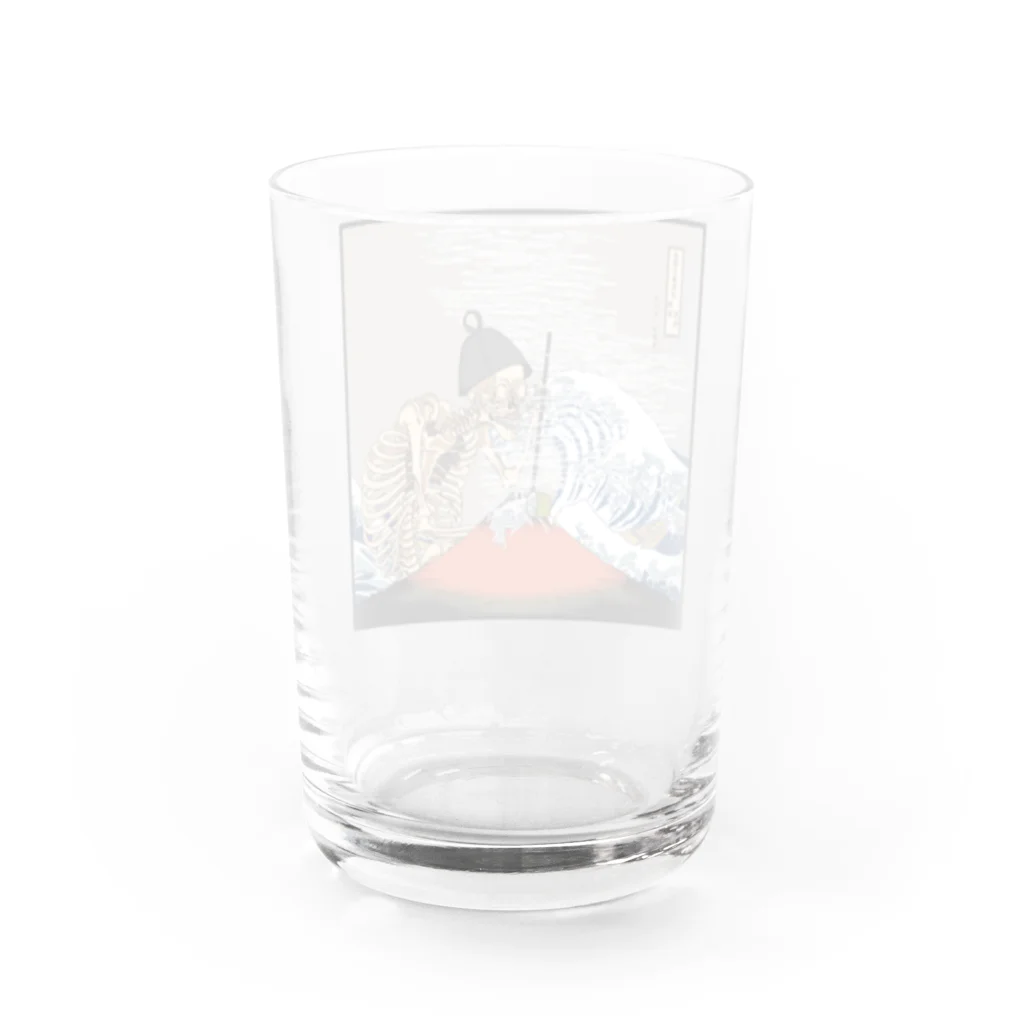 サウナの洋服屋さんの赤富士蒸気浴　熱風爽快 Water Glass :back