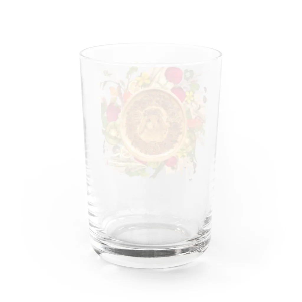 YURITAROORIGINLの野菜の押し花と焼き絵のうさぎ Water Glass :back