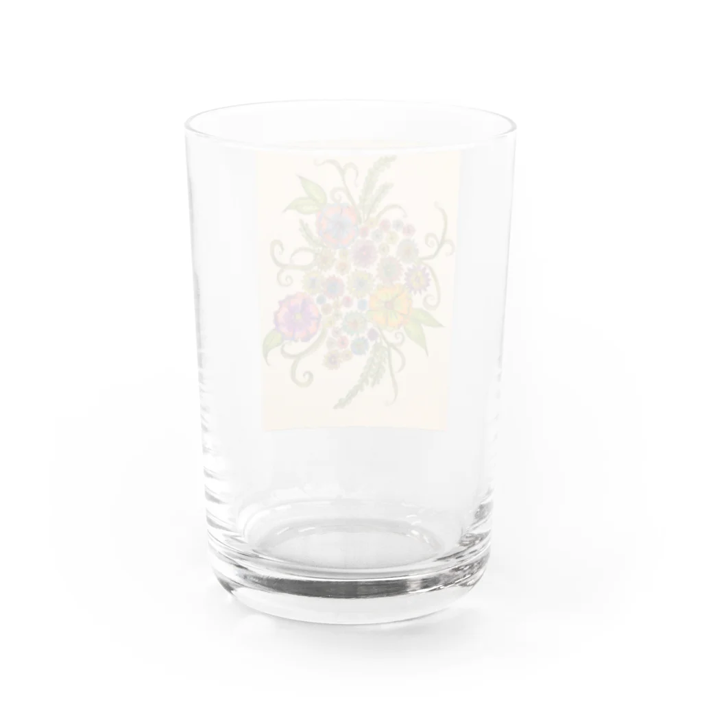 suuのカラフルな花 Water Glass :back