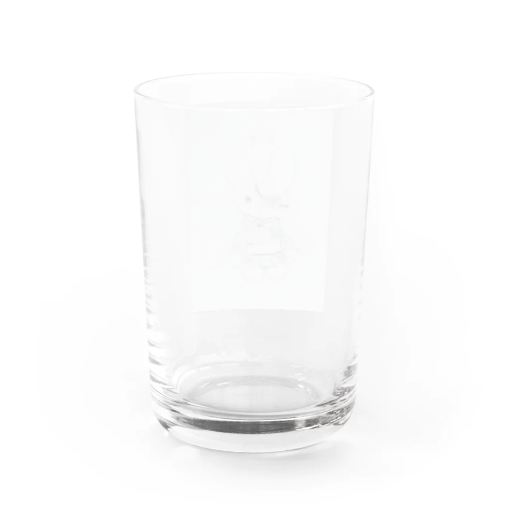 めんぬショップの兎のらきTシャツ Water Glass :back